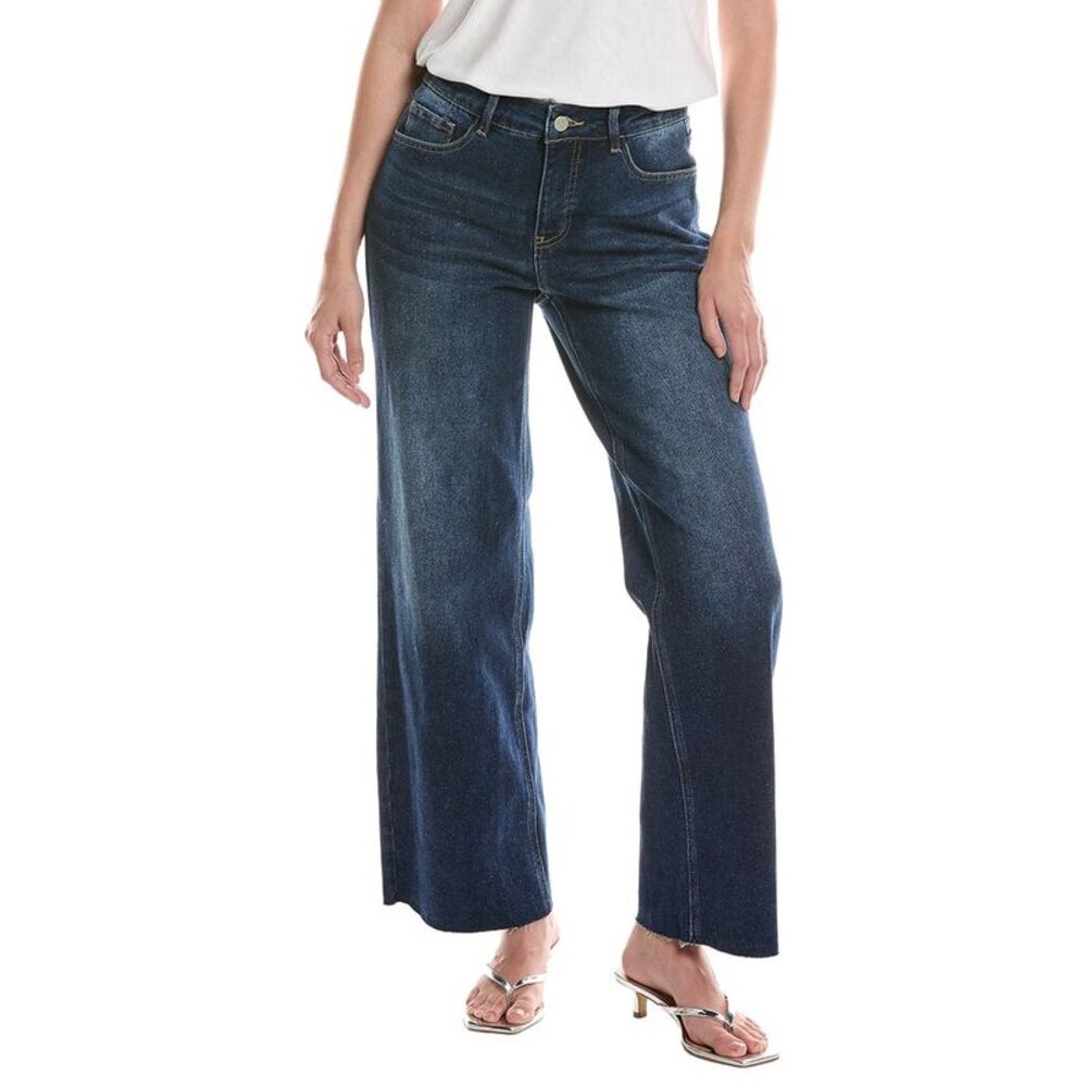 Picadilly Womens  Glitter Wide-Leg Ful Length Jean, Blue